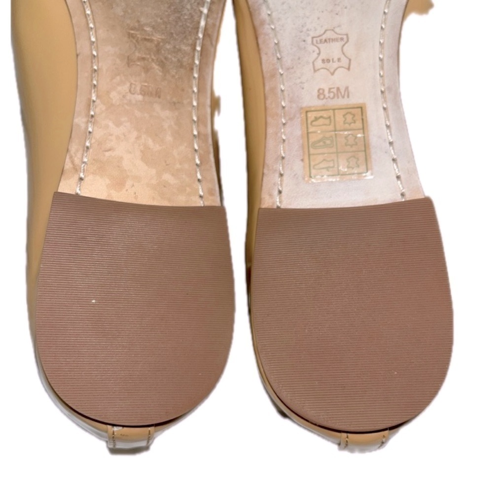 TORY BURCH ‘Trudy’ Gold Logo-Bow, Beige Patent, Ballet Flat, Sz 8.5M - Picture 6 of 11